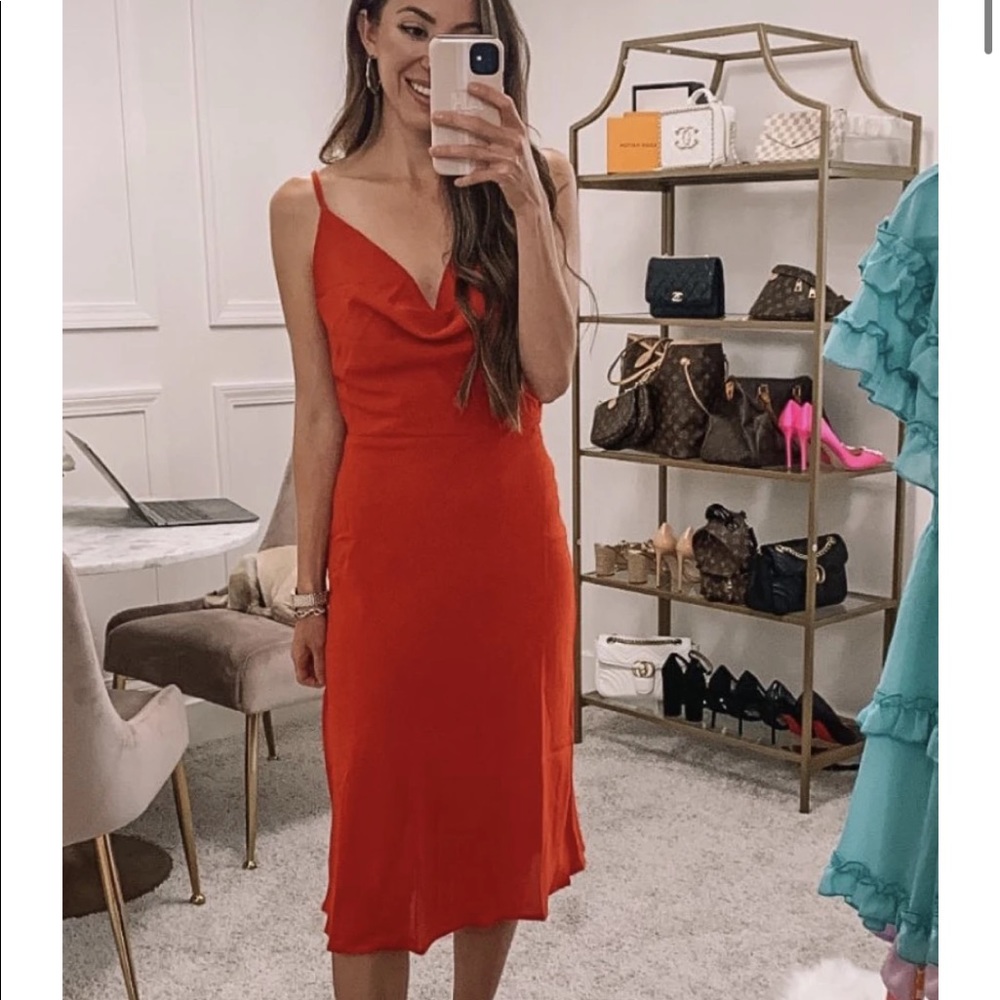 Roe Boulevard Still The One Red Slip Dress